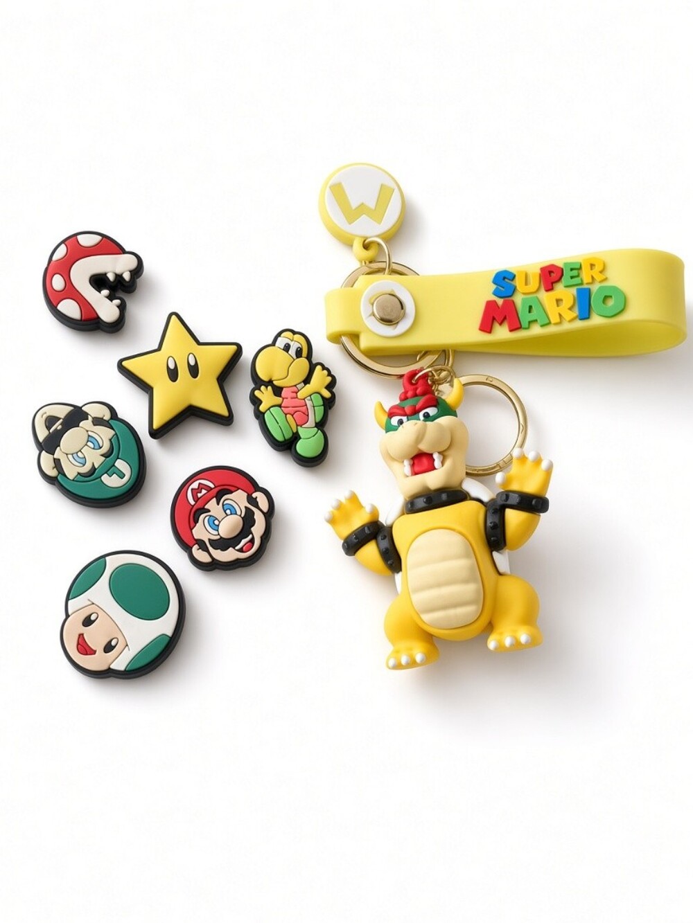Super Mario Bundle – 6 Crocs Charms + Bowser Keychain
